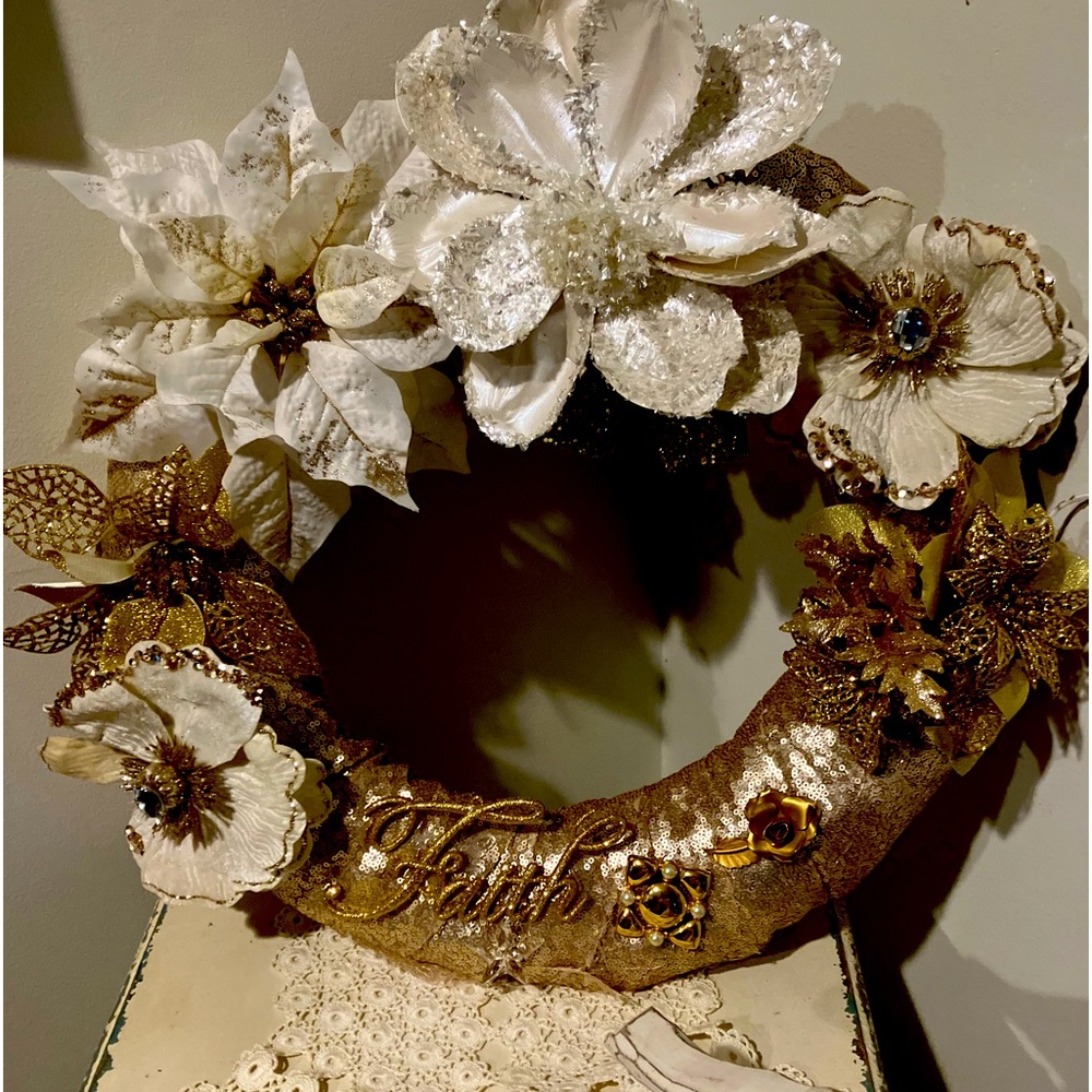 Homemade wreaths I use Dollie’s my mother n law gave me